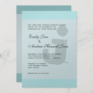 Invitation Monogramme amusant et amusant sur Elegant Silver M