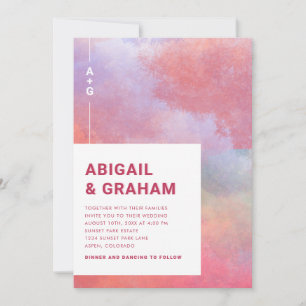 Invitation Monogramme aquarelle de mariage