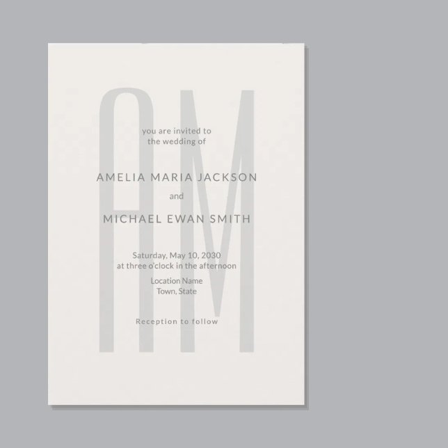 Invitation Monogramme Architectural Minimaliste (Créateur téléchargé)