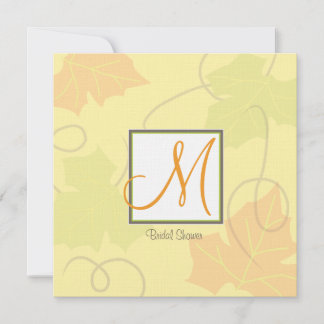 Invitation Monogramme Autumn Bridal Shower