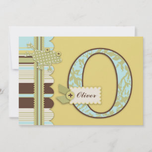 Invitation Monogramme avec grenouille et Baby shower d'impres