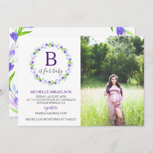 Invitation Monogramme B est pour Baby shower Photo