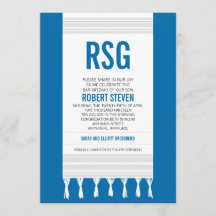 Monogramme Bande blanche Tallit Bar Mitzvah