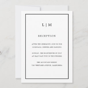 Invitation Monogramme blanc minimal Mariage simple et élégant