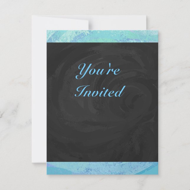 Invitation Monogramme bleu glacier (Devant)