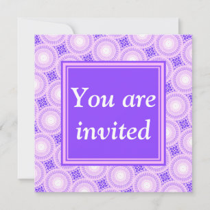 Invitation Monogramme cercles violets motif