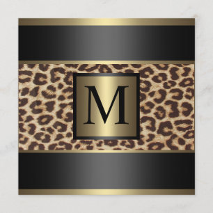 Invitation Monogramme Cheetah, Mariage léopard