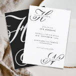 Invitation Monogramme chic moderne Mariage noir et blanc<br><div class="desc">Moderne Chic Monogram Faire-part de mariage noir et blanc.</div>
