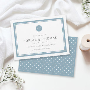Invitation Monogramme classique couleur modifiable Enregistre