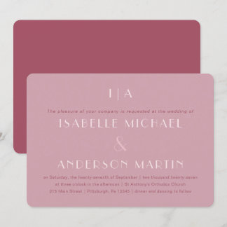 Invitation Monogramme classique de Bourgogne Mariage photo