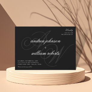 Invitation Monogramme classique Formal Elegant Mariage photo