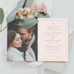 Invitation Monogramme classique Mariage photo élégant<br><div class="desc">Ce Faire-part de mariage photo classique monogramme élégant est doté d'un cadre simple,  d'un texte personnalisable et d'une photo de portrait. Cliquez sur le bouton Modifier pour customiser cette conception.</div>