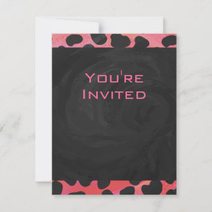 Invitation Monogramme Dalmatien Noir et Rouge