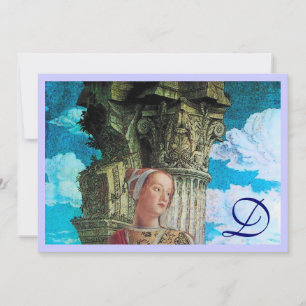 Invitation MONOGRAMME DE BEAUTÉ CLASSIQUE bleu antique clair