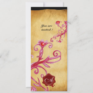 Invitation MONOGRAMME DE BÉRIES MAGIQUES, sceau de cire