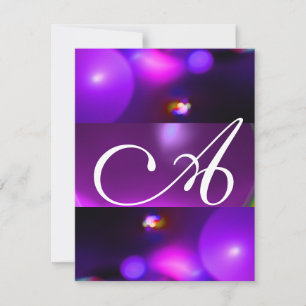 Invitation MONOGRAMME DE BULLE QUANTUME violet