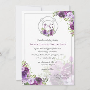 Invitation Monogramme de chasse aux incendies flor