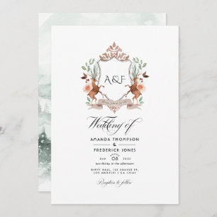 Invitation Monogramme de crête de Laurel Woodland Code QR Mar
