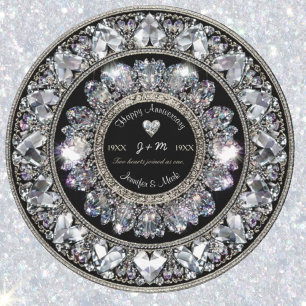 Invitation Monogramme de diamant d'anniversaire ornemental