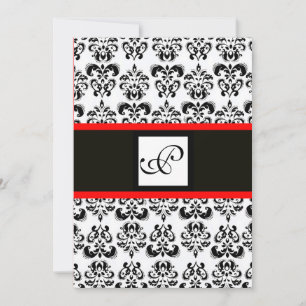 Invitation MONOGRAMME DE DOMMAS, Noir, Blanc, Rouge