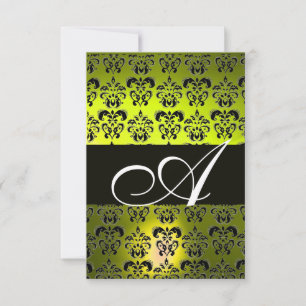 INVITATION MONOGRAMME DE DOMMASQUES BLANCS JAUNES