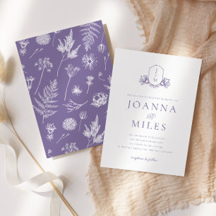 Invitation Monogramme de Lavande de Cimier Botaniq