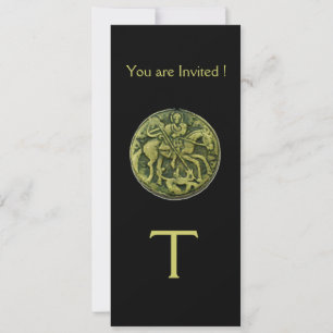 Invitation MONOGRAMME DE MÉDALLION SAINT GEORGE ET DRAGON, no