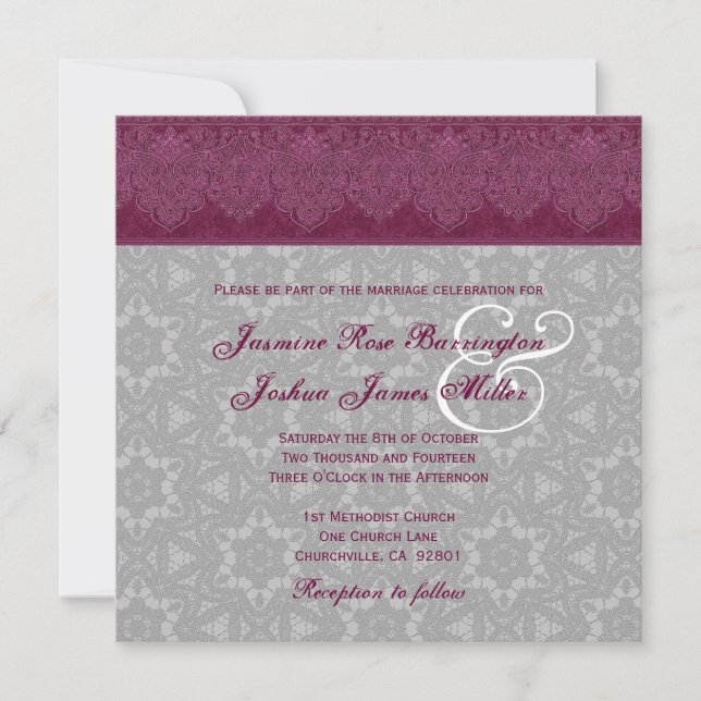 Invitation Monogramme de monographie de la Bourgogne et des g (Devant)