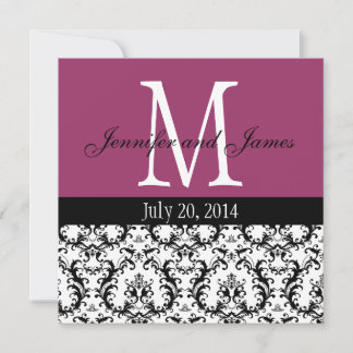 Invitation Monogramme de monographie de vin pourpre