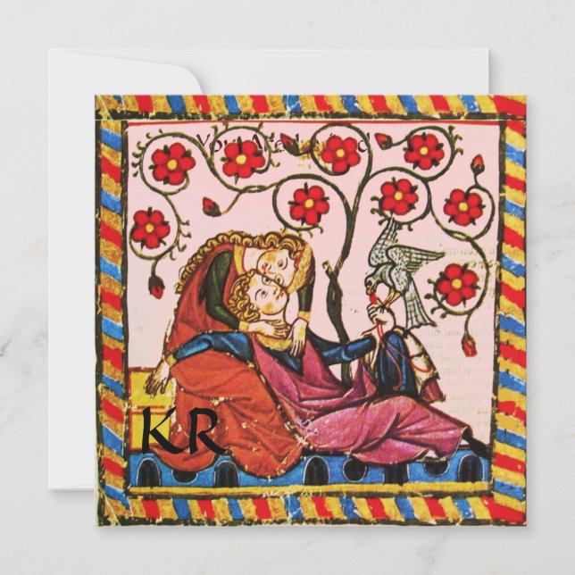 INVITATION MONOGRAMME DE PARCHEMENT MARIAGE AMOUR ÉTERNEL (Devant)