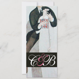 INVITATION MONOGRAMME DE PARTI DE MARIAGE DE MARIÉS ROMANTIQU