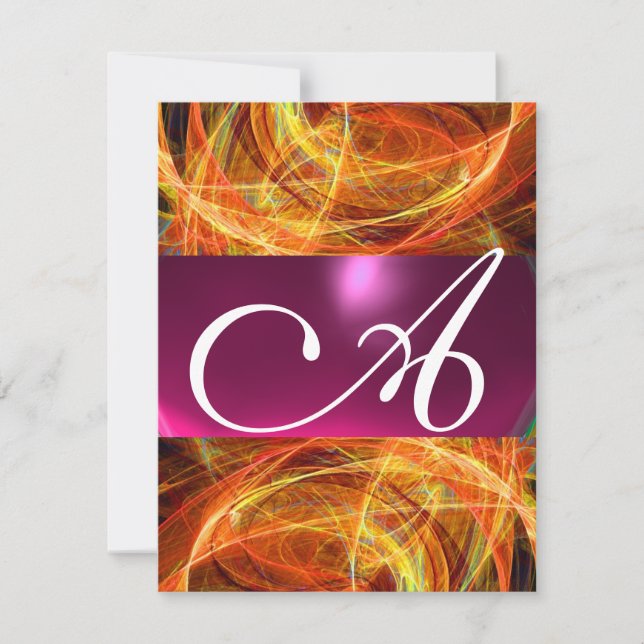 Invitation MONOGRAMME DE PHOTON FROID rose noir (Devant)