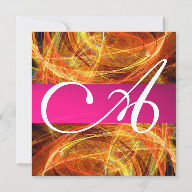 Invitation MONOGRAMME DE PHOTON FROID rose noir (Devant)