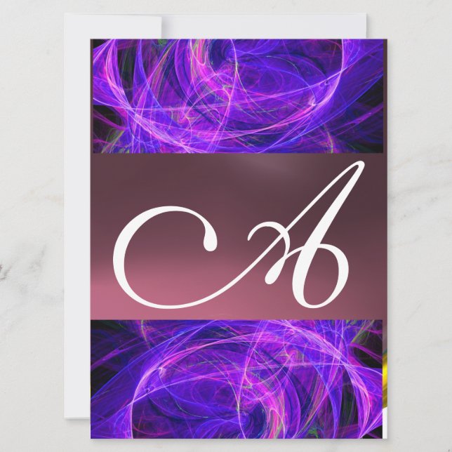 Invitation MONOGRAMME DE PHOTON FROID violet noir (Devant)