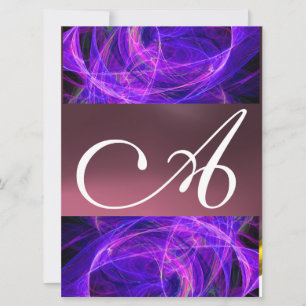 Invitation MONOGRAMME DE PHOTON FROID violet noir