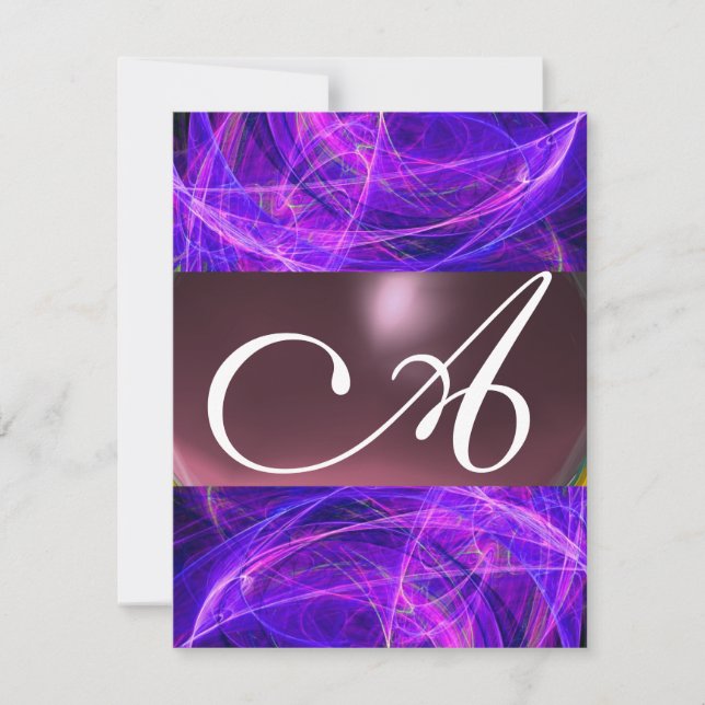 Invitation MONOGRAMME DE PHOTON FROID violet noir (Devant)