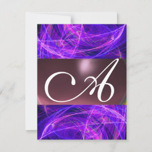 Invitation MONOGRAMME DE PHOTON FROID violet noir
