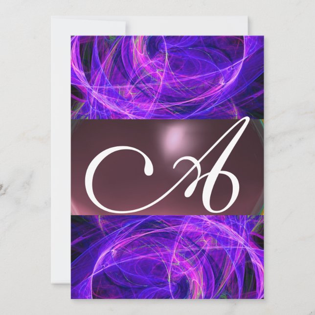 Invitation MONOGRAMME DE PHOTON FROID violet noir (Devant)