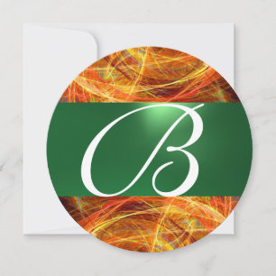 Invitation MONOGRAMME DE PHOTON jaune émeraude vert