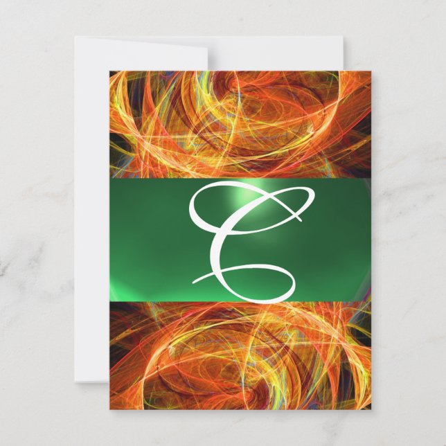 Invitation MONOGRAMME DE PHOTON jaune émeraude vert (Devant)