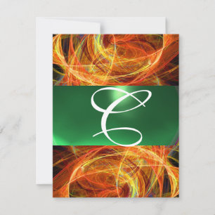 Invitation MONOGRAMME DE PHOTON jaune émeraude vert