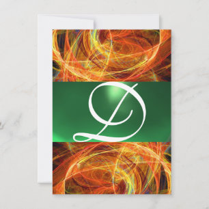 Invitation MONOGRAMME DE PHOTON jaune émeraude vert