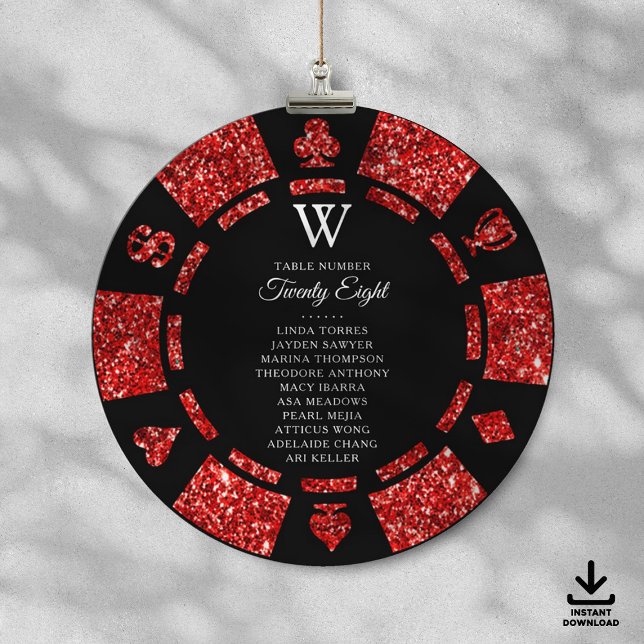 Invitation Monogramme de puce de poker de mariage de casino d (Créateur téléchargé)