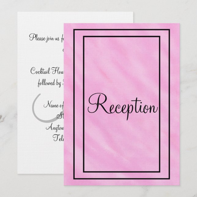 Invitation Monogramme de réception à l'aquarelle rose géométr (Devant / Derrière)