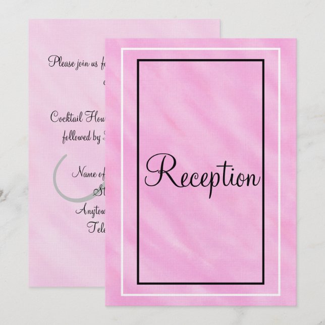 Invitation Monogramme de réception à l'aquarelle rose géométr (Devant / Derrière)