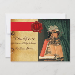 INVITATION MONOGRAMME DE SCEAU DE CIRE DE PARCHEMENT DE DIPLÔ