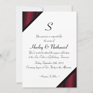 Invitation Monogramme de soie rouge