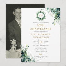 Monogramme de verdure florale 50e anniversaire de