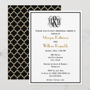 Invitation Monogramme de vigne MorBlack B&G do-it-yourself BG