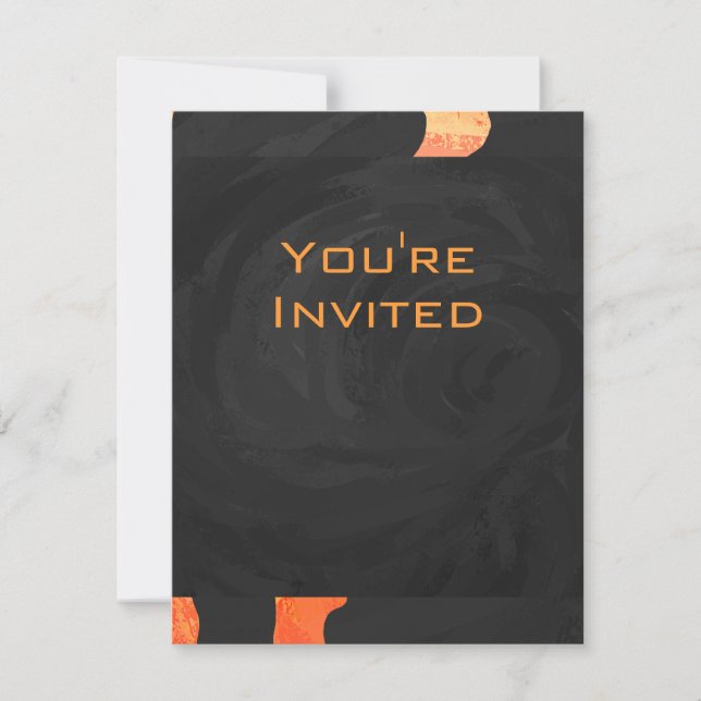Invitation Monogramme de zèbre orange et noir (Devant)